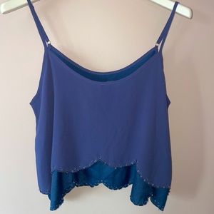 Beaded scalloped crop top - Size large